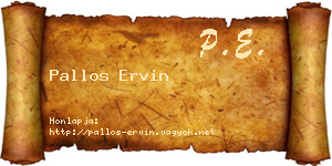 Pallos Ervin névjegykártya